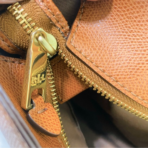 Lauren Ralph Lauren Whitney Pocket Brown Leather Tote 15” x 9” x 5” - Picture 7 of 12